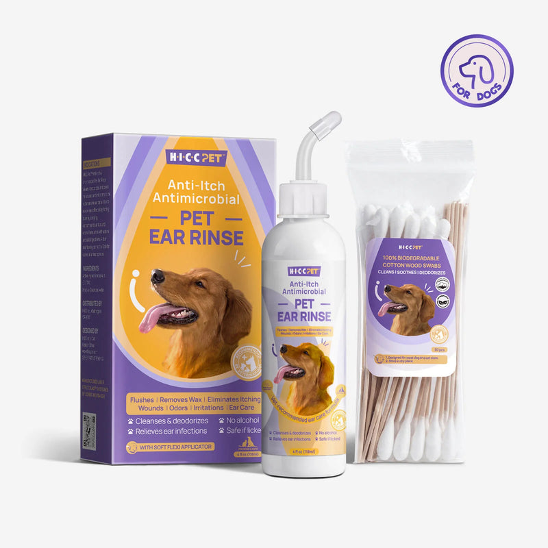 HICC Pet Ear Rinse 寵物滴耳液 (配 Q-tips 棉花棒)