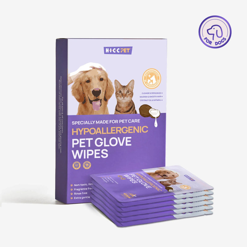 HICC Hypoallergenic Pet Glove Wipes 低敏寵物水刺不織布手套 6片/盒装 （椰子香型）