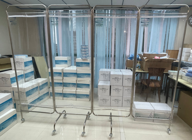 三摺/四摺201不銹鋼 TPU透明抗菌屏風